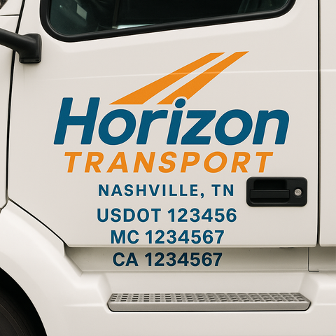Truck Door Decal Lettering Sticker Signs | Add Your Info - Create Your Own Semi-Truck Door Signs