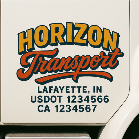Truck Door Decal Lettering Sticker Signs | Add Your Info - Create Your Own Semi-Truck Door Signs