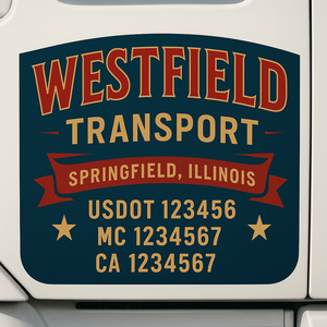 Truck Door Decal Lettering Sticker Signs | Add Your Info - Create Your Own Semi-Truck Door Signs