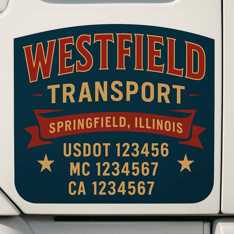 Truck Door Decal Lettering Sticker Signs | Add Your Info - Create Your Own Semi-Truck Door Signs