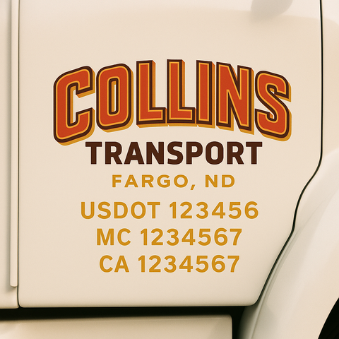 Truck Door Decal Lettering Sticker Signs | Add Your Info - Create Your Own Semi-Truck Door Signs