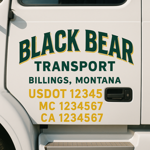 Truck Door Decal Lettering Sticker Signs | Add Your Info - Create Your Own Semi-Truck Door Signs