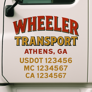 Truck Door Decal Lettering Sticker Signs | Add Your Info - Create Your Own Semi-Truck Door Signs