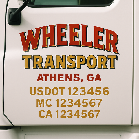 Truck Door Decal Lettering Sticker Signs | Add Your Info - Create Your Own Semi-Truck Door Signs