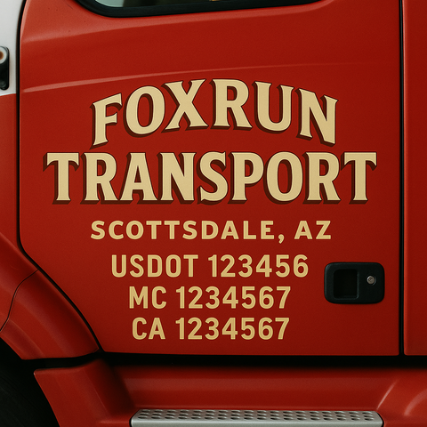 Truck Door Decal Lettering Sticker Signs | Add Your Info - Create Your Own Semi-Truck Door Signs