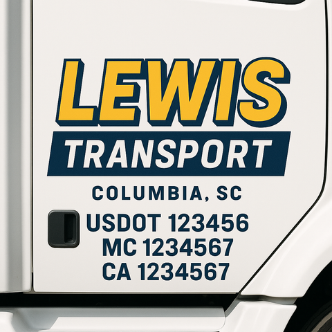 Truck Door Decal Lettering Sticker Signs | Add Your Info - Create Your Own Semi-Truck Door Signs