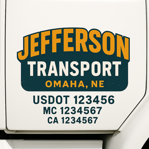 Truck Door Decal Lettering Sticker Signs | Add Your Info - Create Your Own Semi-Truck Door Signs