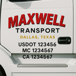 Truck Door Decal Lettering Sticker Signs | Add Your Info - Create Your Own Semi-Truck Door Signs