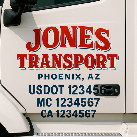 Truck Door Decal Lettering Sticker Signs | Add Your Info - Create Your Own Semi-Truck Door Signs