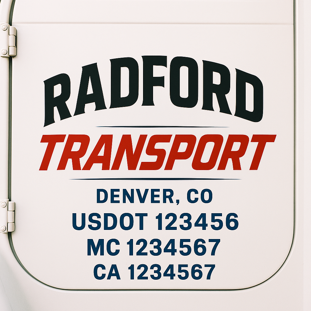 Truck Door Decal Lettering Sticker Signs | Add Your Info - Create Your Own Semi-Truck Door Signs