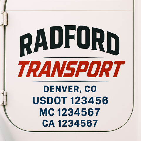 Truck Door Decal Lettering Sticker Signs | Add Your Info - Create Your Own Semi-Truck Door Signs