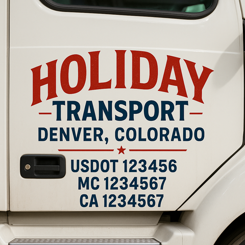 Truck Door Decal Lettering Sticker Signs | Add Your Info - Create Your Own Semi-Truck Door Signs