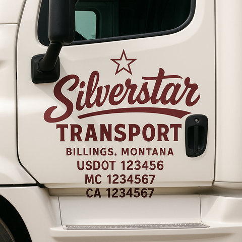 Truck Door Decal Lettering Sticker Signs | Add Your Info - Create Your Own Semi-Truck Door Signs