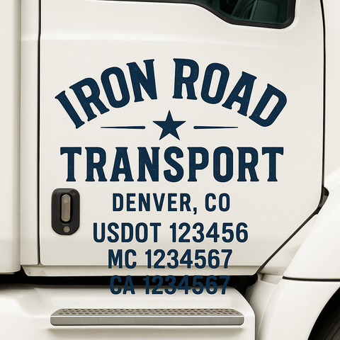 Truck Door Decal Lettering Sticker Signs | Add Your Info - Create Your Own Semi-Truck Door Signs