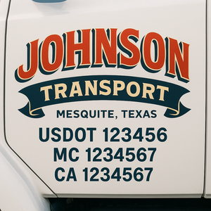 Truck Door Decal Lettering Sticker Signs | Add Your Info - Create Your Own Semi-Truck Door Signs