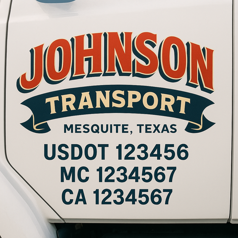 Truck Door Decal Lettering Sticker Signs | Add Your Info - Create Your Own Semi-Truck Door Signs