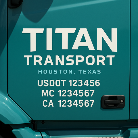 Truck Door Decal Lettering Sticker Signs | Add Your Info - Create Your Own Semi-Truck Door Signs