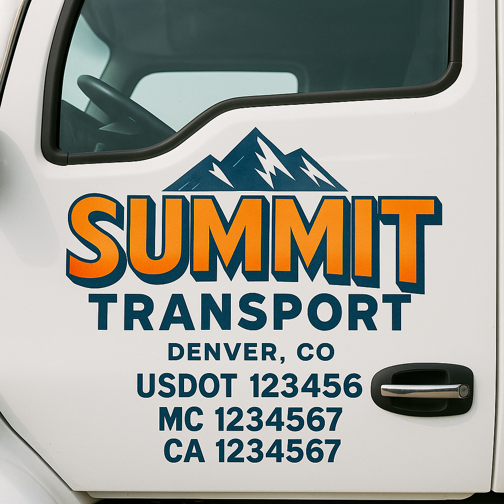 Truck Door Decal Lettering Sticker Signs | Add Your Info - Create Your Own Semi-Truck Door Signs