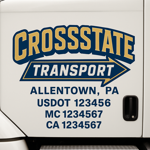 Truck Door Decal Lettering Sticker Signs | Add Your Info - Create Your Own Semi-Truck Door Signs