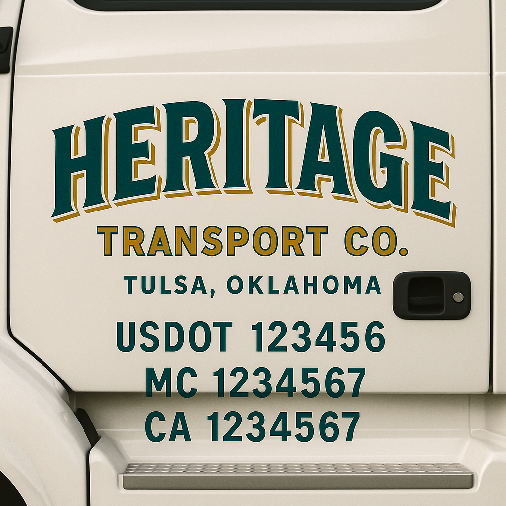 Truck Door Decal Lettering Sticker Signs | Add Your Info - Create Your Own Semi-Truck Door Signs