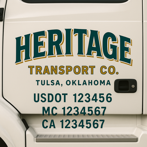 Truck Door Decal Lettering Sticker Signs | Add Your Info - Create Your Own Semi-Truck Door Signs