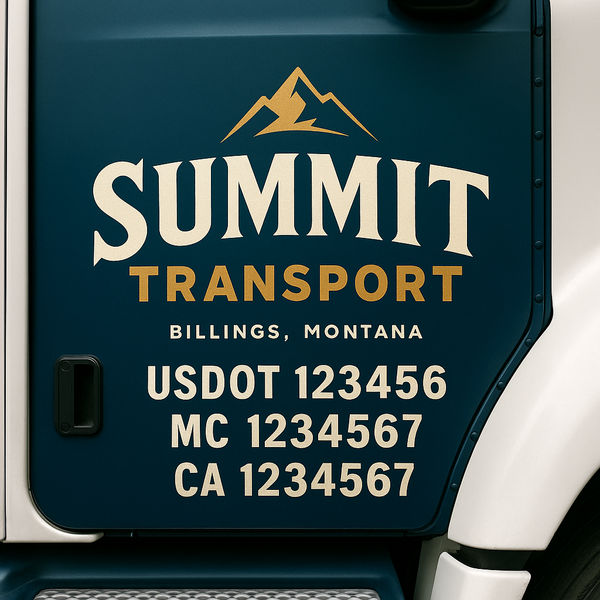 Truck Door Decal Lettering Sticker Signs | Add Your Info - Create Your Own Semi-Truck Door Signs