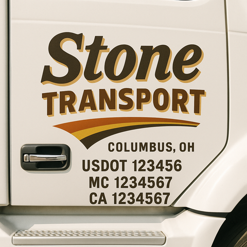 Truck Door Decal Lettering Sticker Signs | Add Your Info - Create Your Own Semi-Truck Door Signs