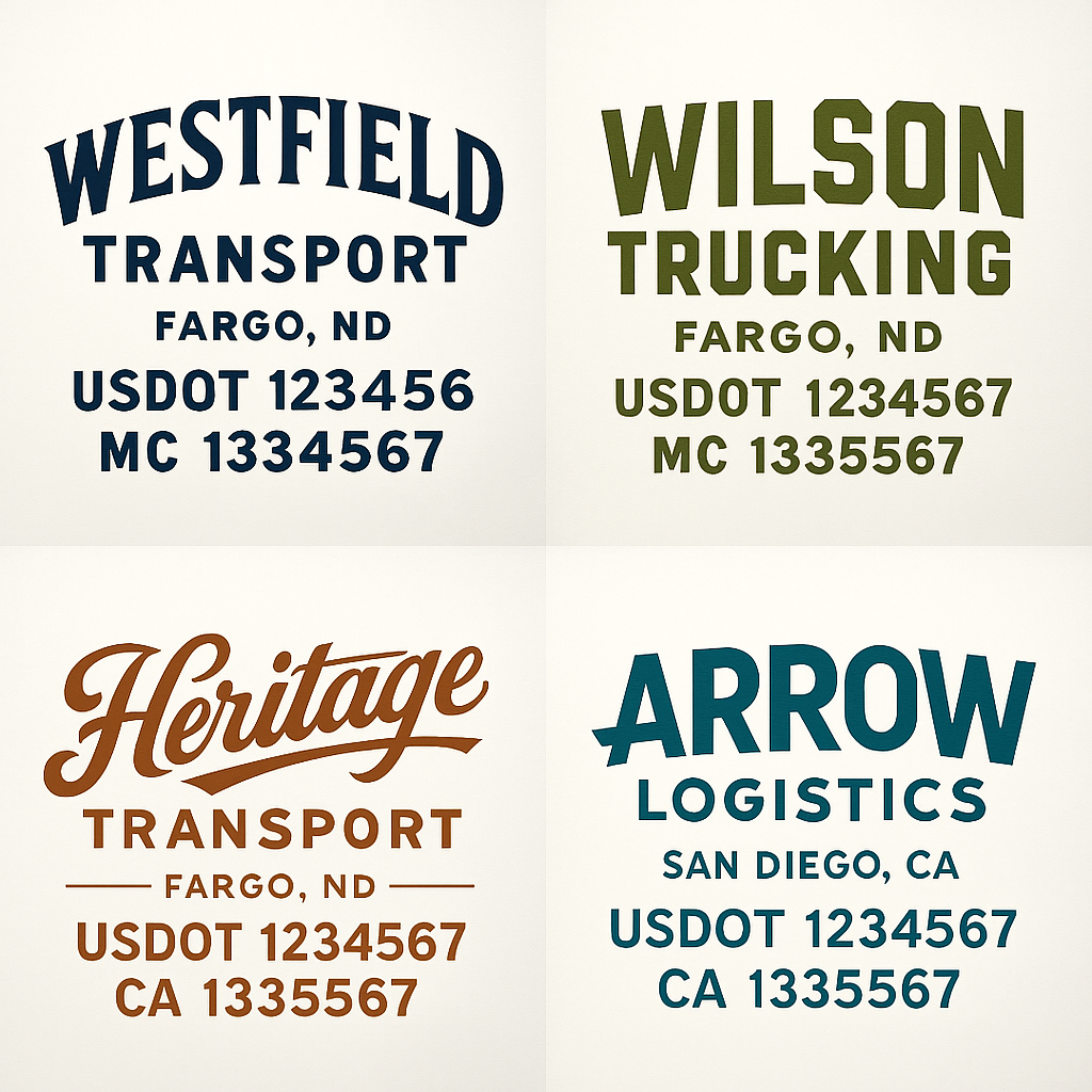 Truck Door Decal Lettering Sticker Signs | Add Your Info - Create Your Own Semi-Truck Door Signs
