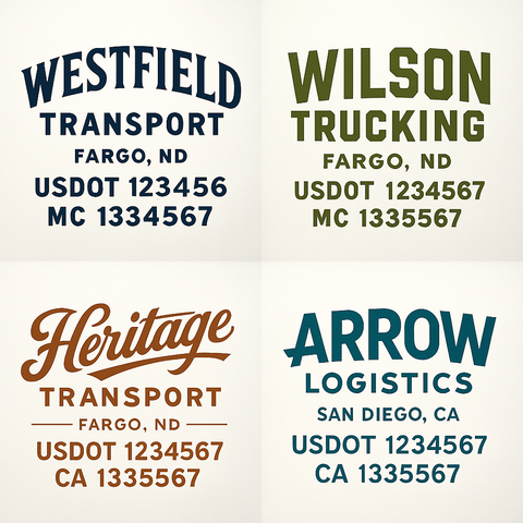 Truck Door Decal Lettering Sticker Signs | Add Your Info - Create Your Own Semi-Truck Door Signs