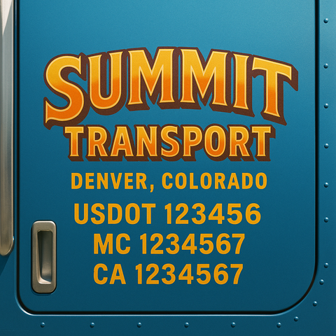 Truck Door Decal Lettering Sticker Signs | Add Your Info - Create Your Own Semi-Truck Door Signs