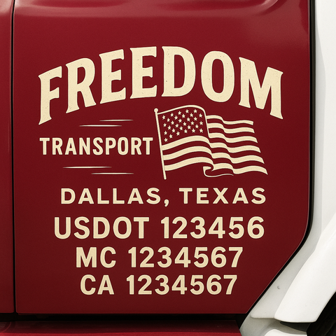 Truck Door Decal Lettering Sticker Signs | Add Your Info - Create Your Own Semi-Truck Door Signs