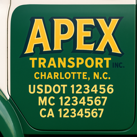 Truck Door Decal Lettering Sticker Signs | Add Your Info - Create Your Own Semi-Truck Door Signs