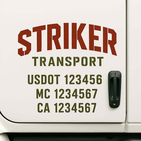Truck Door Decal Lettering Sticker Signs | Add Your Info - Create Your Own Semi-Truck Door Signs