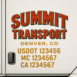 Truck Door Decal Lettering Sticker Signs | Add Your Info - Create Your Own Semi-Truck Door Signs
