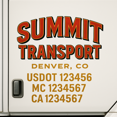 Truck Door Decal Lettering Sticker Signs | Add Your Info - Create Your Own Semi-Truck Door Signs