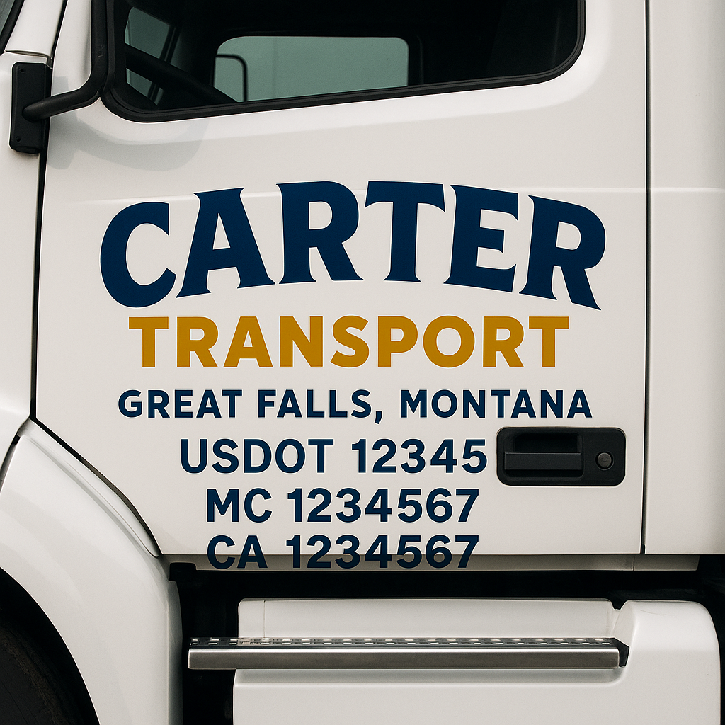 Truck Door Decal Lettering Sticker Signs | Add Your Info - Create Your Own Semi-Truck Door Signs