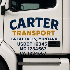 Truck Door Decal Lettering Sticker Signs | Add Your Info - Create Your Own Semi-Truck Door Signs