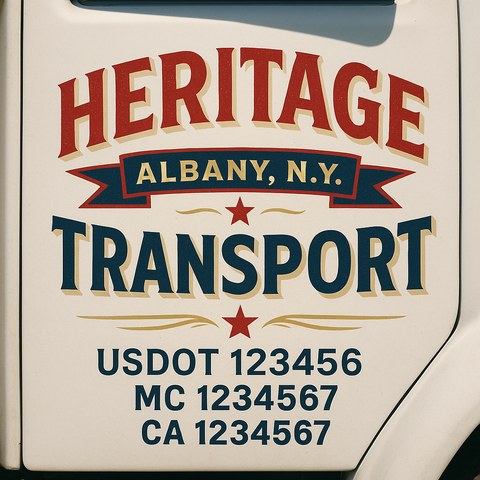 Truck Door Decal Lettering Sticker Signs | Add Your Info - Create Your Own Semi-Truck Door Signs
