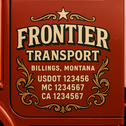 Truck Door Decal Lettering Sticker Signs | Add Your Info - Create Your Own Semi-Truck Door Signs