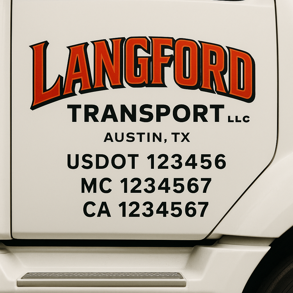 Truck Door Decal Lettering Sticker Signs | Add Your Info - Create Your Own Semi-Truck Door Signs
