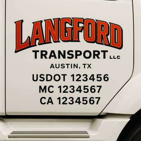 Truck Door Decal Lettering Sticker Signs | Add Your Info - Create Your Own Semi-Truck Door Signs
