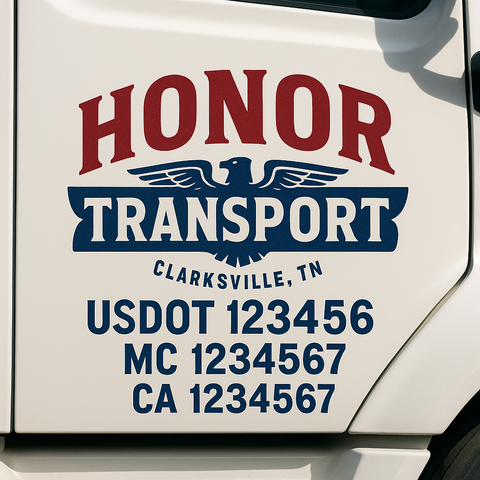 Truck Door Decal Lettering Sticker Signs | Add Your Info - Create Your Own Semi-Truck Door Signs