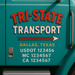 Truck Door Decal Lettering Sticker Signs | Add Your Info - Create Your Own Semi-Truck Door Signs