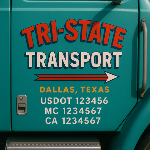 Truck Door Decal Lettering Sticker Signs | Add Your Info - Create Your Own Semi-Truck Door Signs