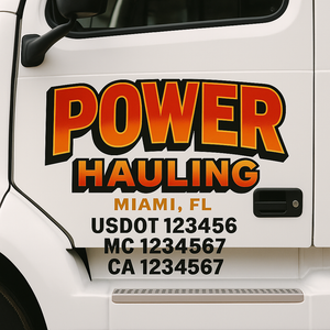 Truck Door Decal Lettering Sticker Signs | Add Your Info - Create Your Own Semi-Truck Door Signs