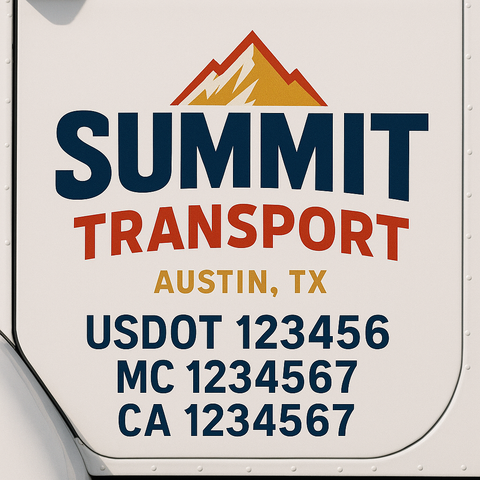 Truck Door Decal Lettering Sticker Signs | Add Your Info - Create Your Own Semi-Truck Door Signs