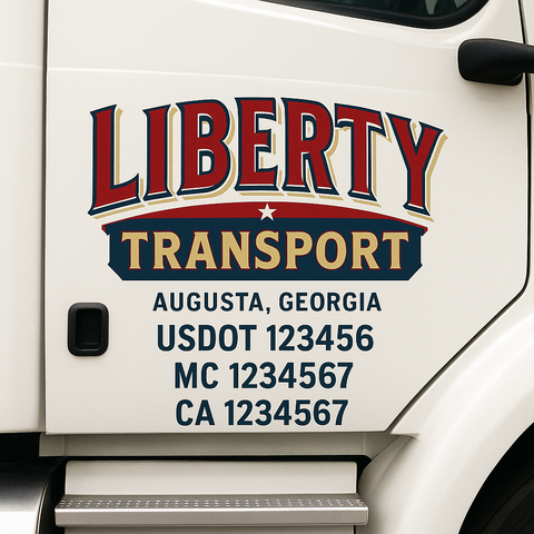 Truck Door Decal Lettering Sticker Signs | Add Your Info - Create Your Own Semi-Truck Door Signs