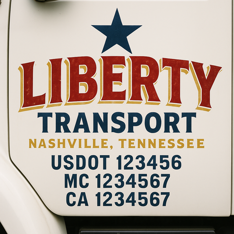 Truck Door Decal Lettering Sticker Signs | Add Your Info - Create Your Own Semi-Truck Door Signs