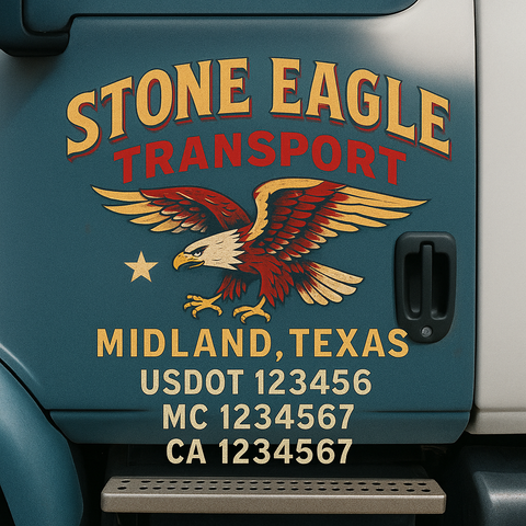 Truck Door Decal Lettering Sticker Signs | Add Your Info - Create Your Own Semi-Truck Door Signs