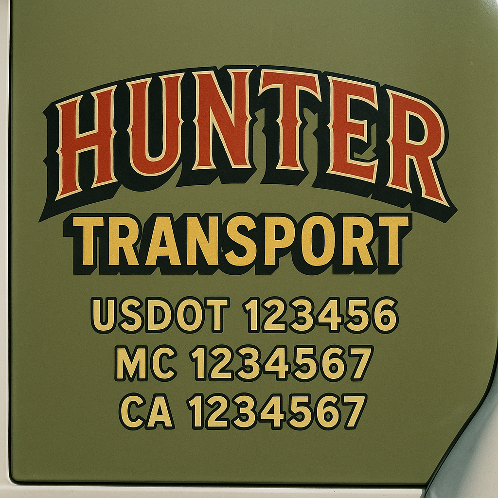 Truck Door Decal Lettering Sticker Signs | Add Your Info - Create Your Own Semi-Truck Door Signs